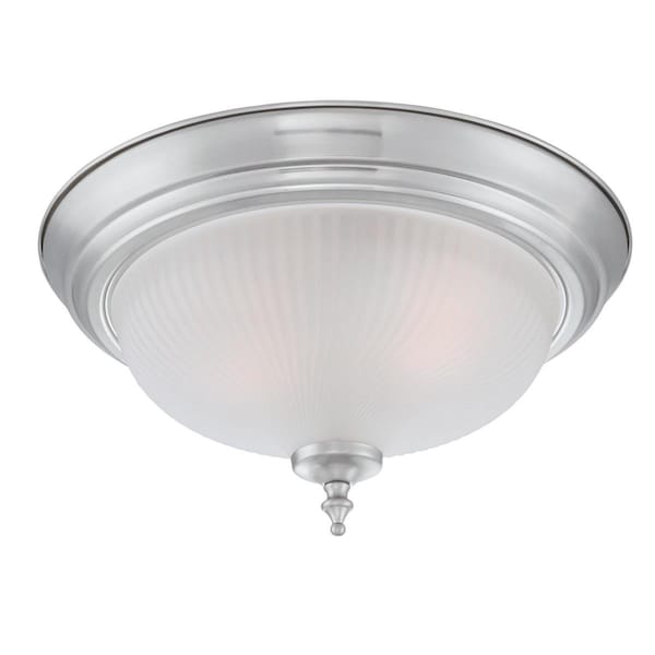 Westinghouse Fixture Ceiling Flush-Mount 60W 2Lght Trad 13In Brsh Nkl Frost Swirl, 2PK 6344400 - main